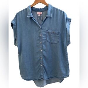 Hester & Orchard Chambray Sleeveless Button Front Top Women’s Large